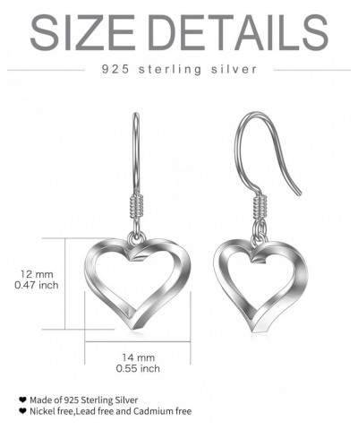 Sterling Silver Heart Dangle Drop Earrings with Crystal Valentine's Day Gift Leverback Earrings for Women Girls Wife Girlfrie...