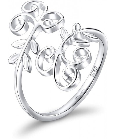 S925 Sterling Silver Adjustable Wrap Open Ring for Women Ivy Leaf 6 $12.18 Rings