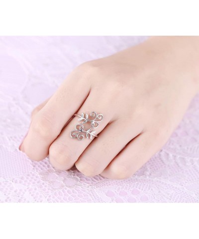 S925 Sterling Silver Adjustable Wrap Open Ring for Women Ivy Leaf 6 $12.18 Rings