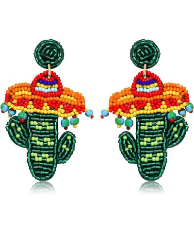 Cinco De Mayo Earrings for Women Colorful Beaded Fiesta Pinata Drop Dangle Earrings Statement Party Earrings Mexican Holiday ...