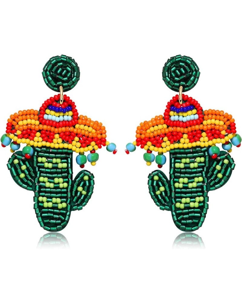 Cinco De Mayo Earrings for Women Colorful Beaded Fiesta Pinata Drop Dangle Earrings Statement Party Earrings Mexican Holiday ...