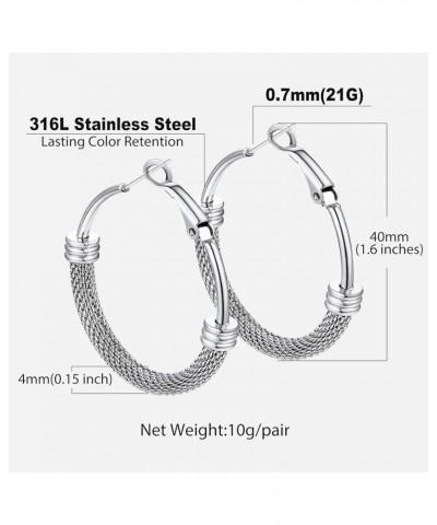 Womens Bamboo Hoop Earrings 30MM/40MM/60MM/80MM Big Huggie Hoop Earrings Stainless Steel/Gold Plated/Black Hypoallergenic Hip...