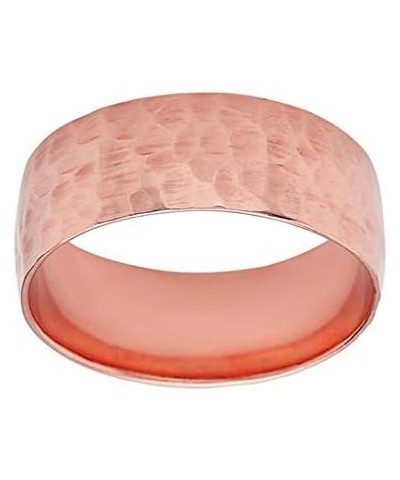 Solid 10k Gold Hammered 7mm Band Ring Rose Gold $97.35 Rings