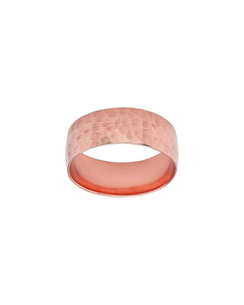 Solid 10k Gold Hammered 7mm Band Ring Rose Gold $97.35 Rings