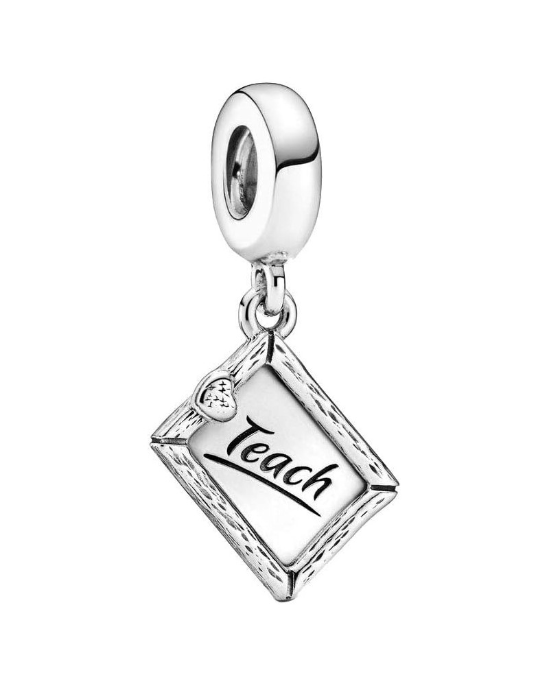 Chalkboard Dangle Charm Sterling Silver Teachers Bead fit European Bracelet Necklace Chalk board Charm $13.38 Bracelets