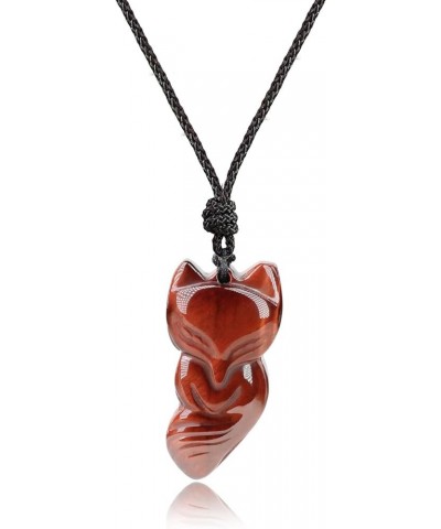 Protection Lucky Amulet Stone Fox Pendant Necklace Red Tiger Eye $10.80 Necklaces