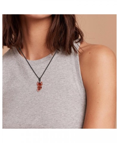 Protection Lucky Amulet Stone Fox Pendant Necklace Red Tiger Eye $10.80 Necklaces