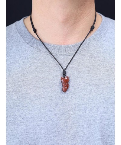 Protection Lucky Amulet Stone Fox Pendant Necklace Red Tiger Eye $10.80 Necklaces