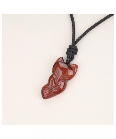 Protection Lucky Amulet Stone Fox Pendant Necklace Red Tiger Eye $10.80 Necklaces