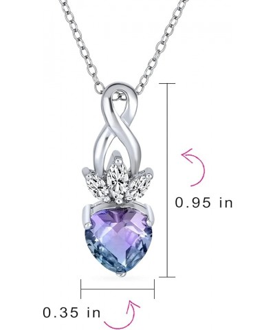 AAA Cubic Zirconia Crown Infinity Blue Purple Mystic Rainbow Heart Shape CZ Stud Earrings Necklace Pendant Jewelry Set For Wo...