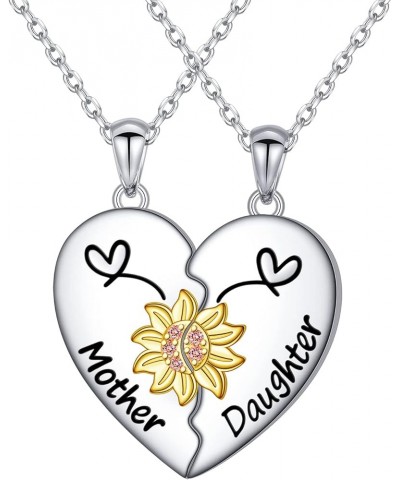 S925 Sterling Silver Mother Daughter Sisters Family Necklaces for 2 Matching Heart Jewelry Gifts for Mom Big Sis Little Sis M...