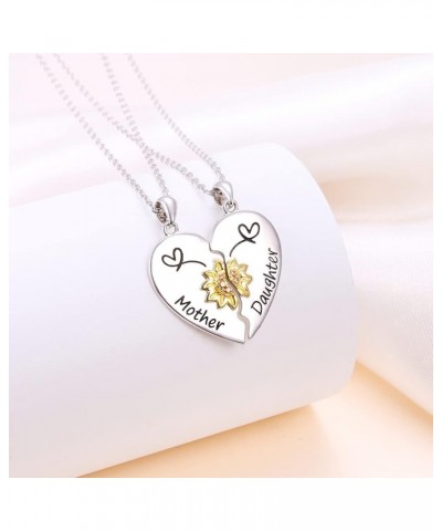 S925 Sterling Silver Mother Daughter Sisters Family Necklaces for 2 Matching Heart Jewelry Gifts for Mom Big Sis Little Sis M...