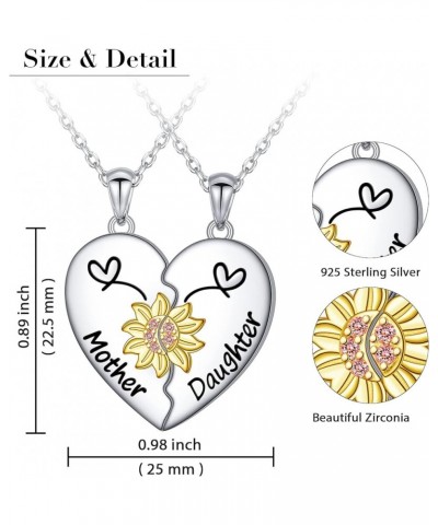 S925 Sterling Silver Mother Daughter Sisters Family Necklaces for 2 Matching Heart Jewelry Gifts for Mom Big Sis Little Sis M...