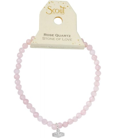 Mini Faceted Stone Stacking Bracelet - Rose Quartz/Silver $9.69 Bracelets