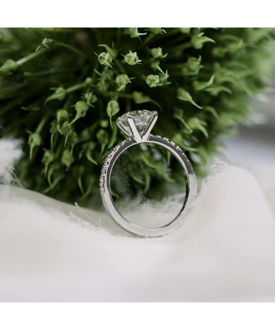 Engagement Ring 1.0/2.0/3.0 CT Moissanite Oval Cut Pave Engagement Rings for Women 10k 14k 18k White Gold Rose Gold Yellow Go...