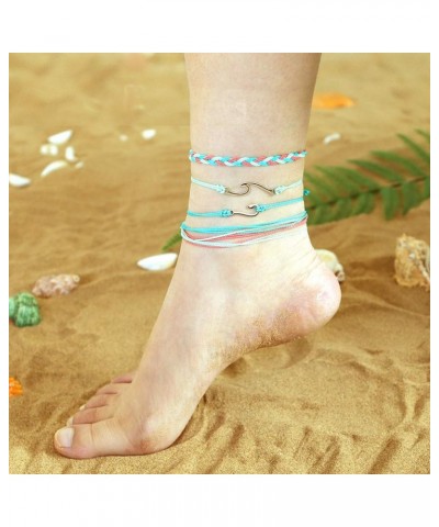 String Bracelets for Teen Girls Summer Wave Bracelets Waterproof Surfer Ankle Bracelets Adjustable Handmade Braided Anklets f...