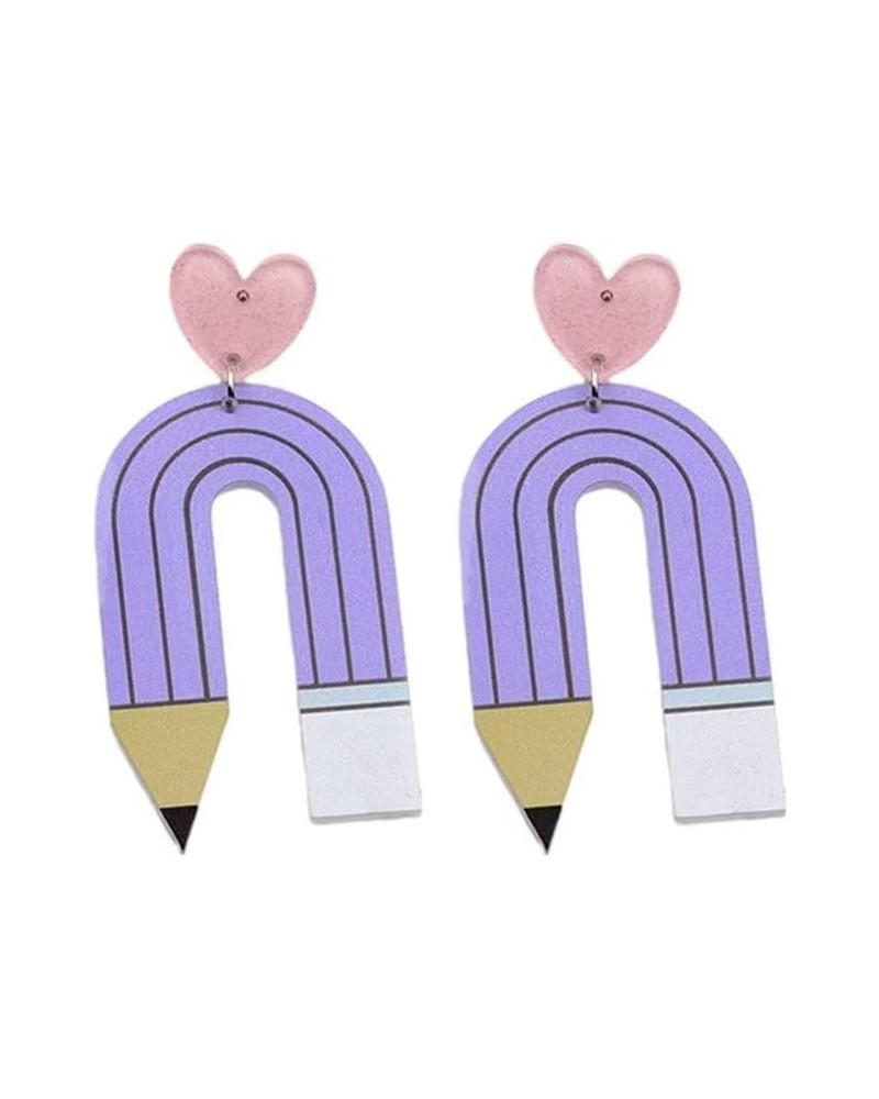 Acrylic Pencil Stud Earrings for Teachers Cute Back to School Earrings Christmas Teacher's Day Appreciation Jewelry Gifts One...