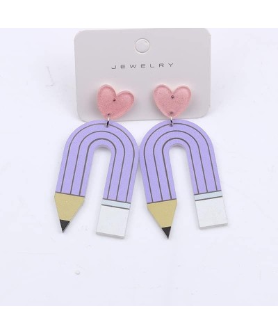 Acrylic Pencil Stud Earrings for Teachers Cute Back to School Earrings Christmas Teacher's Day Appreciation Jewelry Gifts One...