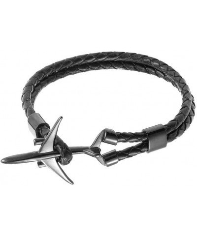 Ramaix Airplane Anchor Bracelet Genuine Multilayer Leather Rope Charm Pilot Jewelry Flight Attendants Fashion Aviator Style f...