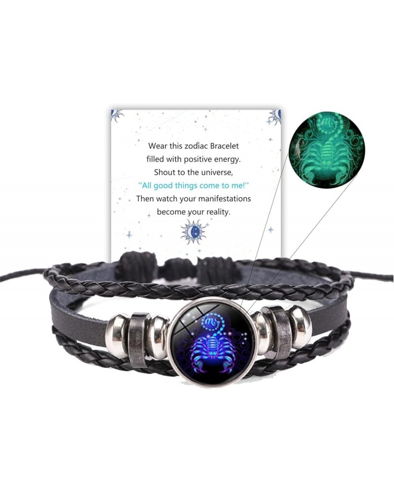 Zodiac Soul Bracelet for Women Handmade Adjustable Twelve Constellations Leather Bracelet Series Manifestation Bracelet Gift ...