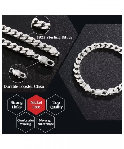 S925 Sterling Silver Cuban Link Bracelet for Mom Wife Daughter, Birthday Gifts for Mom Wife Daughter Jewelry 5/6/7mm Width 6....