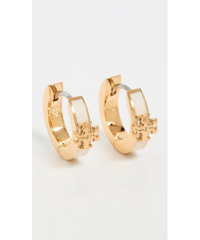 Women's Kira Enamel Huggie Earrings Tory Gold/New Ivory $32.96 Earrings