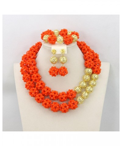 8Rows Royal Blue Crystal Beads Necklace,Crystal Jewelry Set,Wedding Gift,Bridesmaid Necklace 2 Rows Orange Gold $19.46 Others