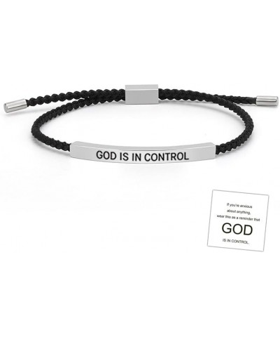 God Is In Control Bracelet, Retractable Fashion Inspirational Stainless Steel Handmade Braided God Is In Control Tube Bracele...