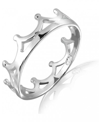 WithLoveSilver Solid Sterling Silver 925 Imperial King Crown Tiara Ring $14.21 Rings