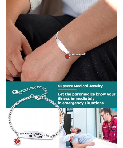 Medical Alert Bracelets for Men Women with Free Engraving Stainless Steel Emergency Id Jewelry Gift (with Medical Card + Gift...