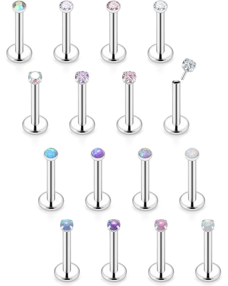 20G 18G 16G Push in Lip Rings Stainless Surgical Steel Labret Jewelry Monroe Lip Rings Nail Cartilage Tragus Helix Earrings S...