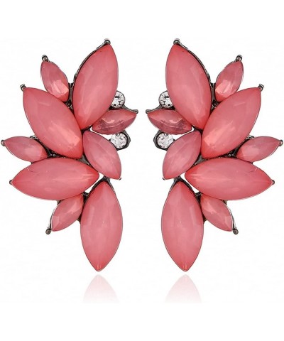 Vintage Design Crystal Earrings Women Statement Stud Earrings Women Earrings Jewelry Peach Red $10.01 Earrings