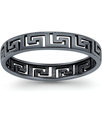 Aztec Ring Oxidized Band Solid 925 Sterling Silver Thumb Ring (4mm) Black Tone, Sterling Silver $12.47 Rings