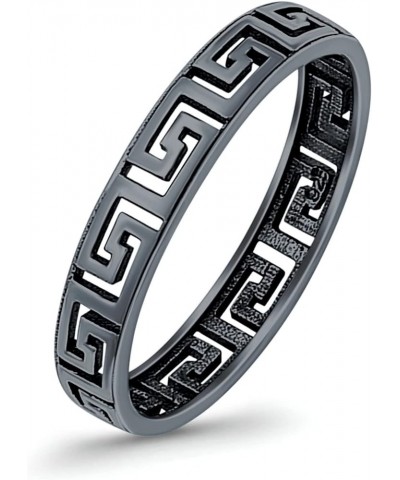 Aztec Ring Oxidized Band Solid 925 Sterling Silver Thumb Ring (4mm) Black Tone, Sterling Silver $12.47 Rings