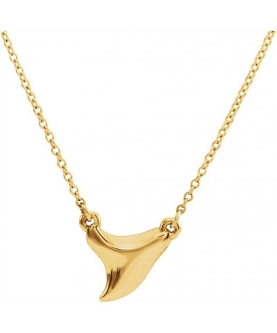 Shark Tooth Charm Pendant Chain Necklace Adjustable 16" to 18" (10mm x 10mm) 14k Yellow Gold $49.98 Necklaces