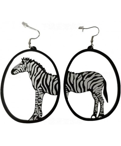 Big Black Acrylic Dangle Earrings Dachshund Cat Zebra Whale Asymmetric Earrings Asymmetric Funny Lovely Animal Earrings Zebra...