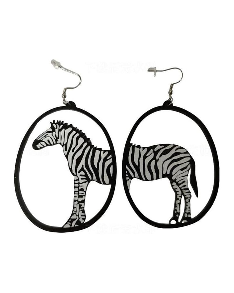 Big Black Acrylic Dangle Earrings Dachshund Cat Zebra Whale Asymmetric Earrings Asymmetric Funny Lovely Animal Earrings Zebra...