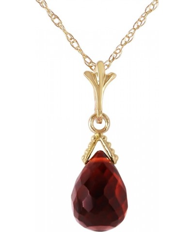 2.5 Carat 14k Solid Gold Necklace with Natural Briolette Garnet Pendant 16.0 Inches $138.60 Necklaces