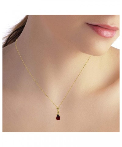 2.5 Carat 14k Solid Gold Necklace with Natural Briolette Garnet Pendant 16.0 Inches $138.60 Necklaces