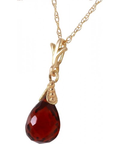 2.5 Carat 14k Solid Gold Necklace with Natural Briolette Garnet Pendant 16.0 Inches $138.60 Necklaces