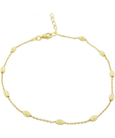 925 Sterling Silver Link Chain Anklet Bracelet Yellow $18.54 Anklets