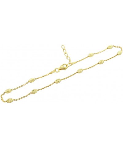 925 Sterling Silver Link Chain Anklet Bracelet Yellow $18.54 Anklets