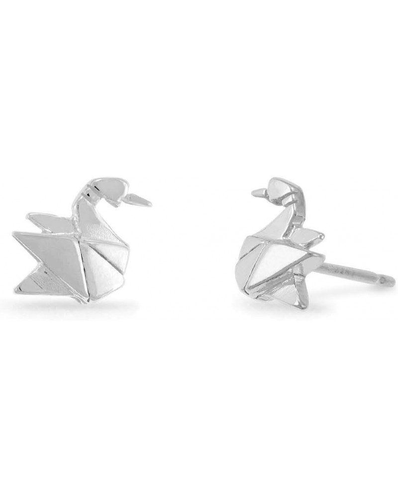 Jewelry Sterling Silver Origami Crane Stud Earrings $14.15 Earrings