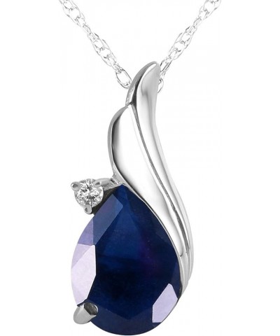 2.53 Carat 14k Solid White Gold Necklace with Natural Diamond and Sapphire 24.0 Inches $247.01 Necklaces