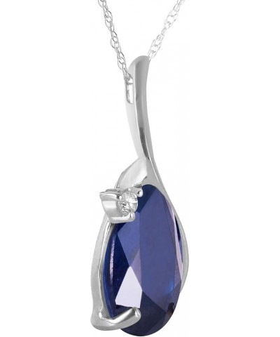 2.53 Carat 14k Solid White Gold Necklace with Natural Diamond and Sapphire 24.0 Inches $247.01 Necklaces