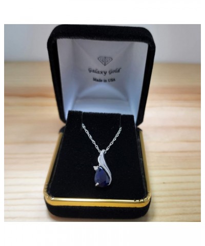 2.53 Carat 14k Solid White Gold Necklace with Natural Diamond and Sapphire 24.0 Inches $247.01 Necklaces