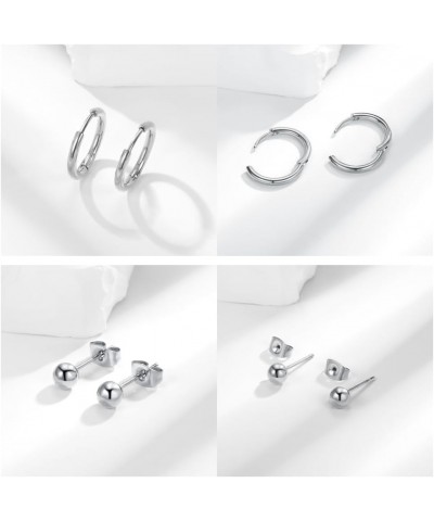 316L Surgical Stainless Steel Small Cubic Zirconia Hoop Earrings Cartilage Piercings, Mini Cubic Zirconia/Ball Stud Earrings ...