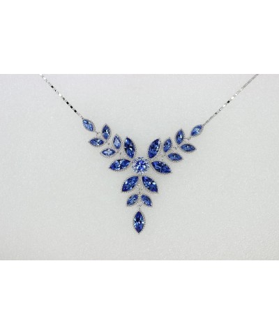 Gorgeous Rhinestone Crystal Floral Necklace Earrings Set Blue $19.49 Jewelry Sets