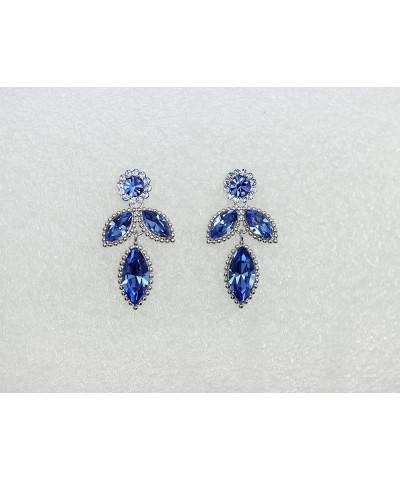 Gorgeous Rhinestone Crystal Floral Necklace Earrings Set Blue $19.49 Jewelry Sets