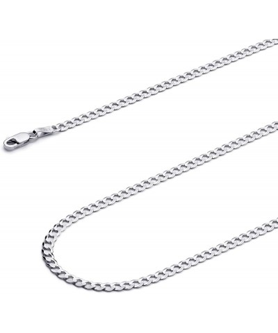 14k REAL White Gold Solid 3mm Cuban Concave Curb Chain Necklace with Lobster Claw Clasp 20.0 Inches $186.88 Necklaces